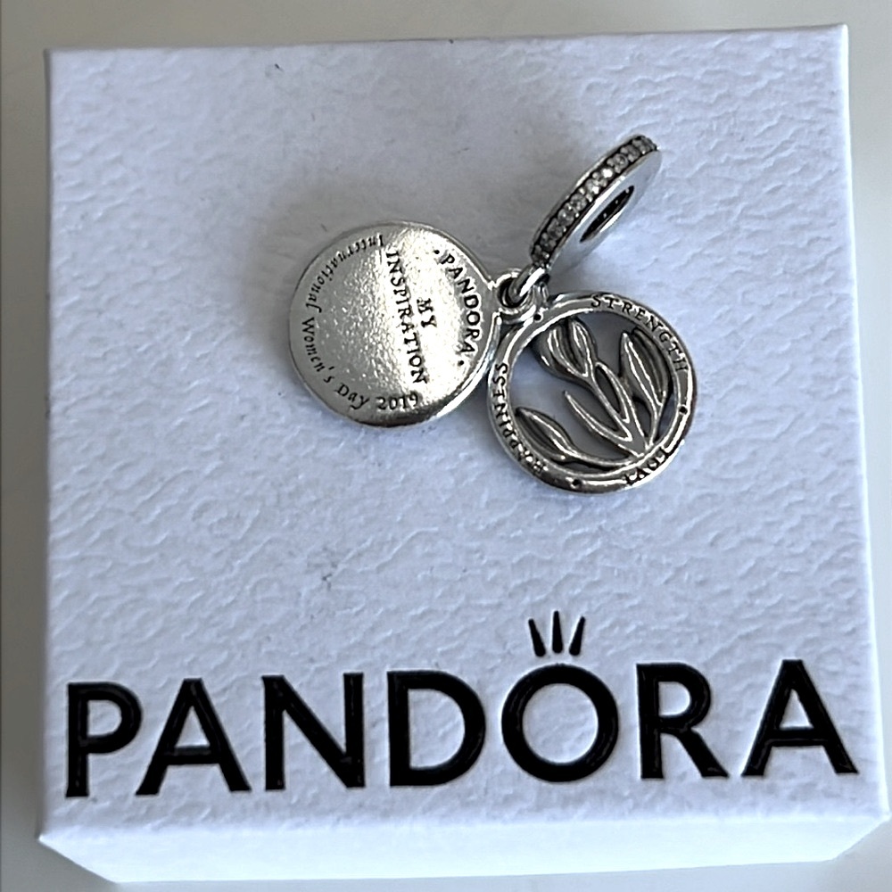 Genuine “My Inspiration” Pandora Silver Charm Double Dangle Pendant
